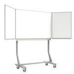 Fahrbare Klapptafel, Stahl weiß, 100x150 cm HxB 